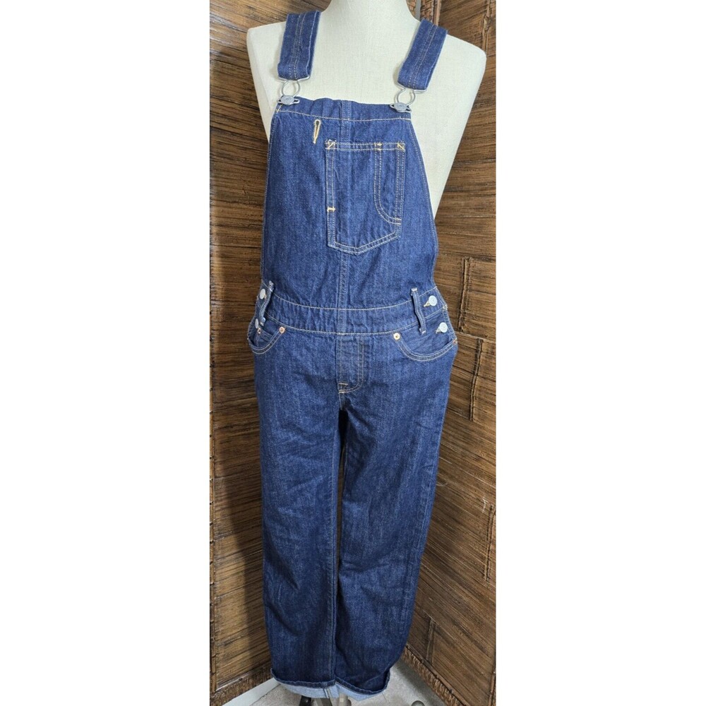 Levi's Heritage Women's Cross Back Bib Overalls Dark Wash Size XS
